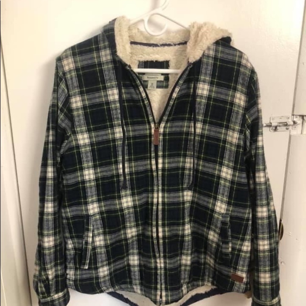 LL Bean Flannel full-zip hoody